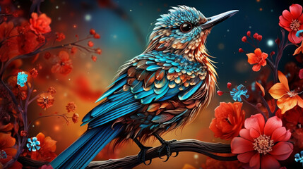 Sticker - bird of paradise HD 8K wallpaper Stock Photographic Image 