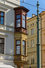 Canvas Print - View of the houses in Krakow.