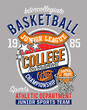 © PrintingSociety - College basketball championship junior league  vintage vector print for boy t shirt grunge effect in separate layers