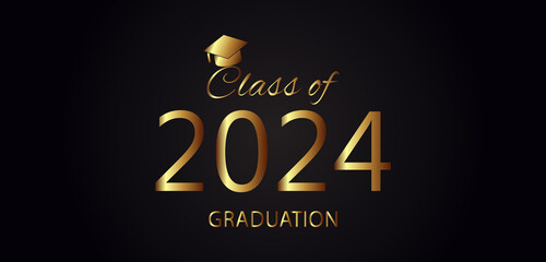 Wall Mural - Class Off 2024 Congratulations Text Design illustration