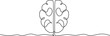 One single line drawing of human brain for memorizing medical clinic logo identity. 