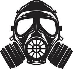 Midnight Defender Black Gas Mask Logo Design Obsidian Shelter Vector Gas Mask Icon Symbol