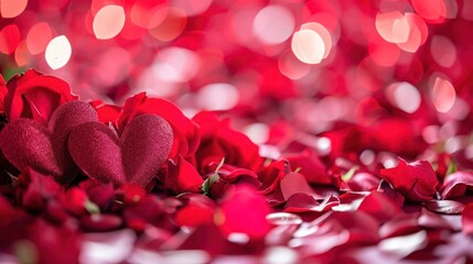 Sticker -  a bunch of red flowers sitting on top of a pile of red petals on top of a bed of red petals.