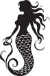 © BABBAN - Enchanted Tides Mermaid Vector Icon Design Mystic Sea Song Black Mermaid Emblem