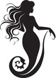 © BABBAN - Enigma Elegance Vector Mermaid Logo Starry Siren Black Mermaid Symbol Design