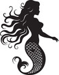 © BABBAN - Nightshade Nymph Black Mermaid Logo Icon Silhouetted Seas Mermaid Vector Emblem