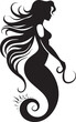 © BABBAN - Oceanic Elegance Black Mermaid Vector Design Mythical Depths Mermaid Black Vector Symbol