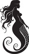 © BABBAN - Seafaring Siren Vector Mermaid Logo Icon Enchanted Depths Black Vector Mermaid Symbol