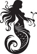 © BABBAN - Tidal Tranquility Vector Mermaid Emblem Enchanted Echoes Black Mermaid Icon