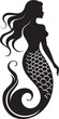 © BABBAN - Serpentine Splendor Black Mermaid Icon Marine Melody Vector Mermaid Emblem