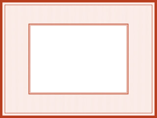 Wall Mural - Red picture frame with passe-partout. Zigzag guilloche, line art pattern. Vintage border design. Vector abstract template A4 for certificate, photo book page. White background, copy space. Ai format