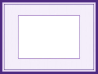 Wall Mural - Purple picture frame with passe-partout. Vintage border design. Zigzag guilloche, line art pattern. Vector abstract template A4 for certificate, photo album. White background, copy space. Ai format