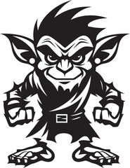 Canvas Print - Midget Mischief Black Vector Goblin Icon Pocket Goblin Pals Logo Icon Design