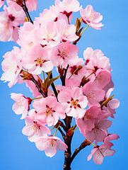 Wall Mural - Beautiful cherry blossom tree branch with blooming flowers - ai generative