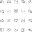 Speech Bubble Vector Line Icons Set. Perfect for design, infographics, web sites, apps