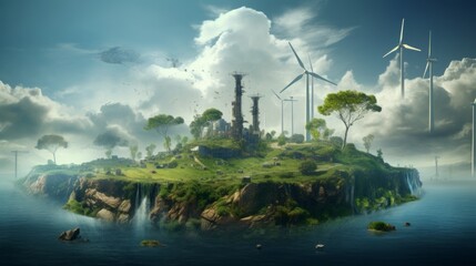 wind turbines are alternative electricity sources the concept of sustainable resources people in the