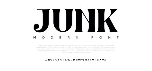 Wall Mural - JUNK Abstract modern urban alphabet fonts. Typography sport, technology, fashion, digital, future creative logo font. vector illustration