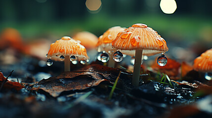 Poster - mushroom in the forest