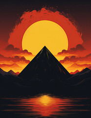 pyramid of the sun. ai generative illustration