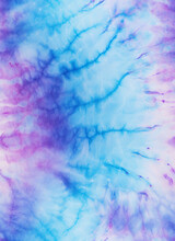 A Cotton Tie Dyed Fabric With Purple And Blue Patterns, In The Style Of Spiral Group, Light Sky-blue And Dark Magenta