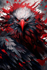 Wall Mural - The eagle with red and white feathers. Generative AI