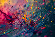 Dynamic paint splatter, an abstract background with energetic and colorful paint splatters, conveying a sense of movement and creativity.