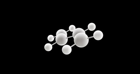 Poster - Butadiene molecule, rotating 3D model of conjugated diene, looped video on a black background