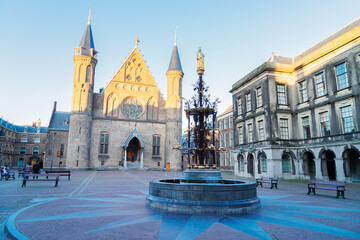 Sticker - view of Riderzaal of Binnenhof - Dutch Parliamentat facade, The Hague, Holland