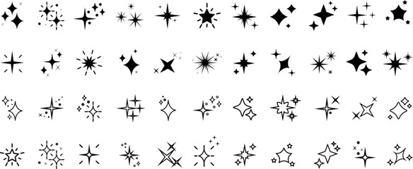 Wall Mural - set of sparkles star icons.rating star .bright vector stars.flash,shine sparkle icon,glare,light,bli
