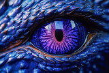 Fototapeta  - Eye of a dragon close-up. Blue eye of a dragon.