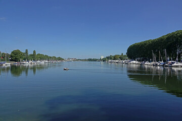 Canvas Print - Bootshafen bei Wiesbaden-Schierstein