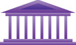 Simple 3D purple drawing of the Greek historical landmark monument symbol of the ACROPOLIS OF ATHENS, ATHENS