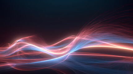 Digital technology blue rhythm wavy line abstract graphic poster web page PPT background with generative