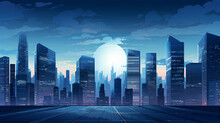 Background Illustration Of Office Buildings And Cityscapes Theme Featuring Skyline