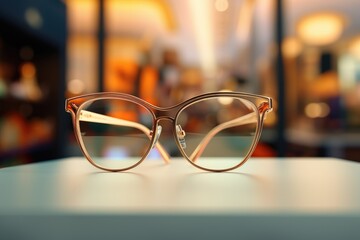 Canvas Print - Shop vitrine with modern eyegrasses displayed in optical store