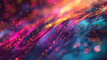 A Vibrant, Abstract Background Featuring A Kaleidoscope Of Neon Colors Blending Together In A Fluid, Dreamlike Pattern, With Subtle Hints Of Glittering Particles Scattered Throughout.