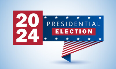 Vote. Every voice matters. Vector banner template for US presidential election. Election day. Usa debate of president voting 2024. Election voting poster. Vote 2024 in USA, banner design