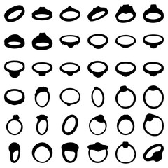 Wall Mural - Wedding ring icon set. Jewelry vector