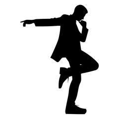 Sticker - business man pose vector silhouette, A Professional business man Various Pose silhouette