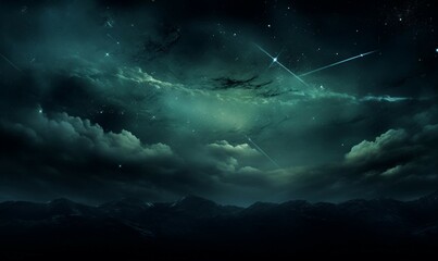Wall Mural - starry sky with clouds