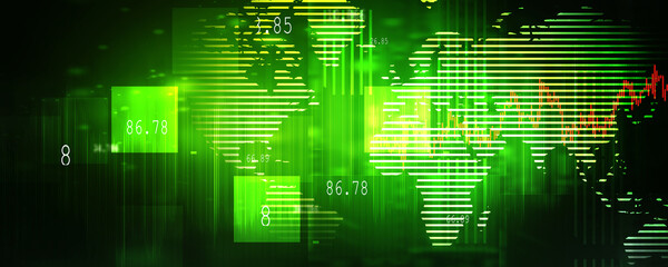Wall Mural - 2D Digital Abstract Business Networking background
