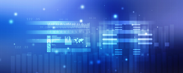Wall Mural - 2D Digital Abstract Business Networking background
