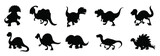 Fototapeta Pokój dzieciecy - Set of dinosaur cartoon character silhouette