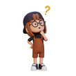 © Novian - 3D cute girl thinking clueless