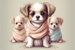  emotion love character tale fairy card greeting animal color pastel clothes puppy dog Cute