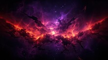 8k Abstract Neon Fractal Wallpaper With Space Background
