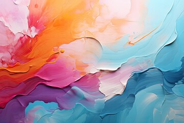 Fototapete - Bright, multicolored abstraction as a background, Illustration for cover, interior design, AI generative.