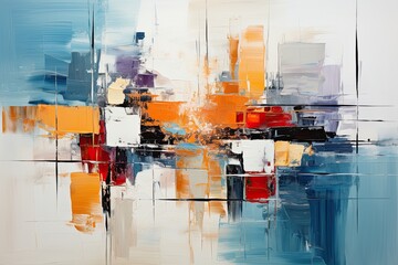Fototapete - Bright, multicolored abstraction as a background, Illustration for cover, interior design, AI generative.