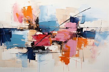Fototapete - Bright, multicolored abstraction as a background, Illustration for cover, interior design, AI generative.