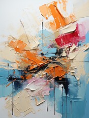 Fototapete - Bright, multicolored abstraction techniques using various methods, background, Illustration for cover, interior design, AI generative.